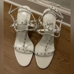 Christian Louboutin White Bombina Spikes